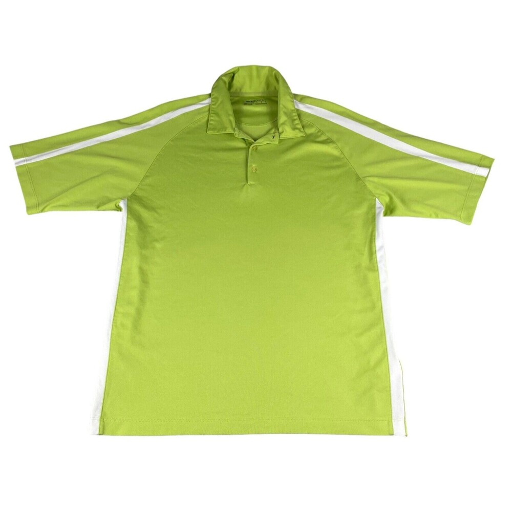 NIKE Golf Polo Shirt Men's Large Green Short Sleeve Preppy Sports Casual Fit Dry